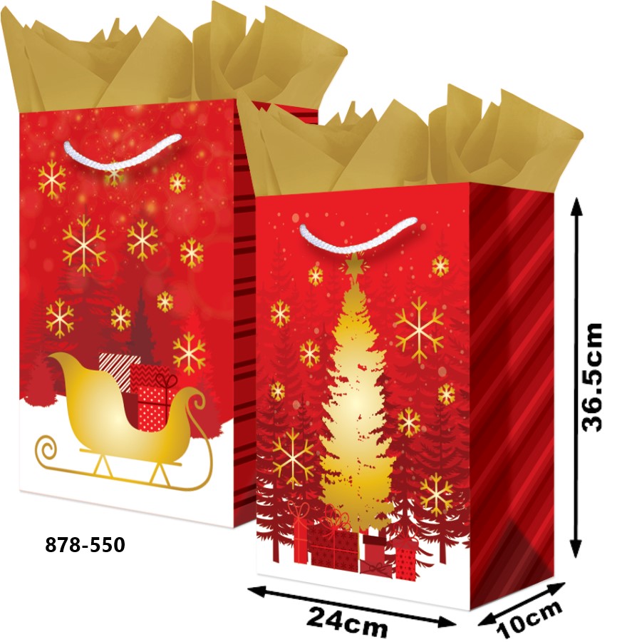 Bolsa p/Regalo Navidad Trineo - Pino Foil Grand con Aplicación 24×36½+10 granmark® 878-550/6 Pieza 7
