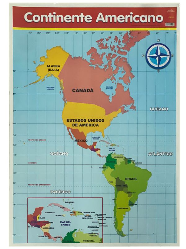 Póster Didáctico Continente Americano 50×70cm granmark® 1345-93 Pieza 751214535955 01
