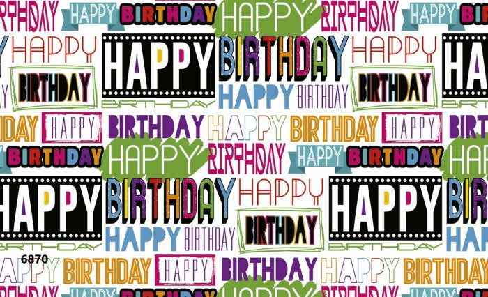 Papel p/Regalo Festejos Palabras Cumpleaños 70×51.3cm granmark® 930-6870 Hoja 751214165770 01