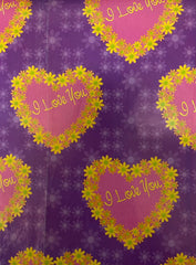 Papel Regalo San Valentin I Love you morado y amari c/25 50×70cm granmark® 930L [Paquete]