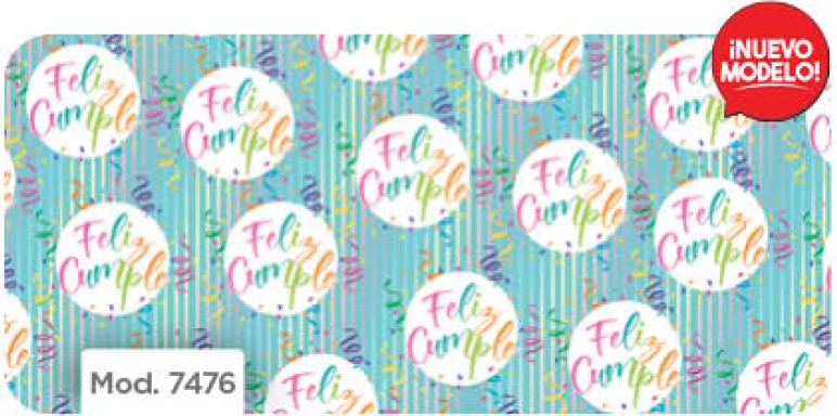 Papel p/Regalo Festejos Feliz Cumpleaños 70×51.3cm granmark® 930-7476 Hoja 751214171825 01