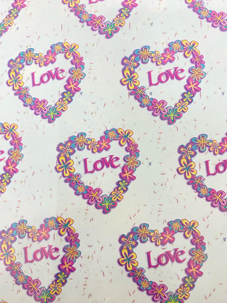 Papel Regalo San Valentin Love corazones flores c/25 50×70cm granmark® 930L [Paquete] 751214112187