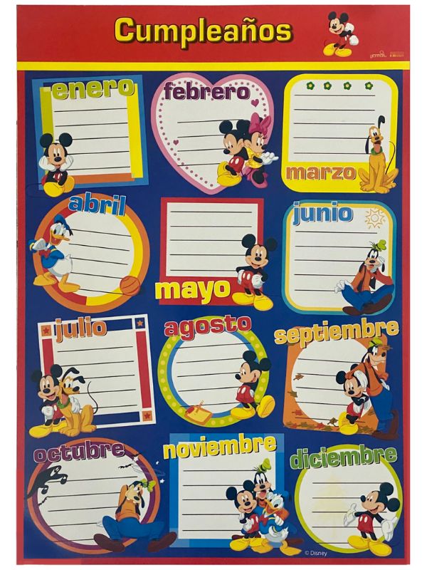 Póster Didáctico Cumpleaños Disney 50×70cm granmark® 1318-3 Pieza 751214223074 01