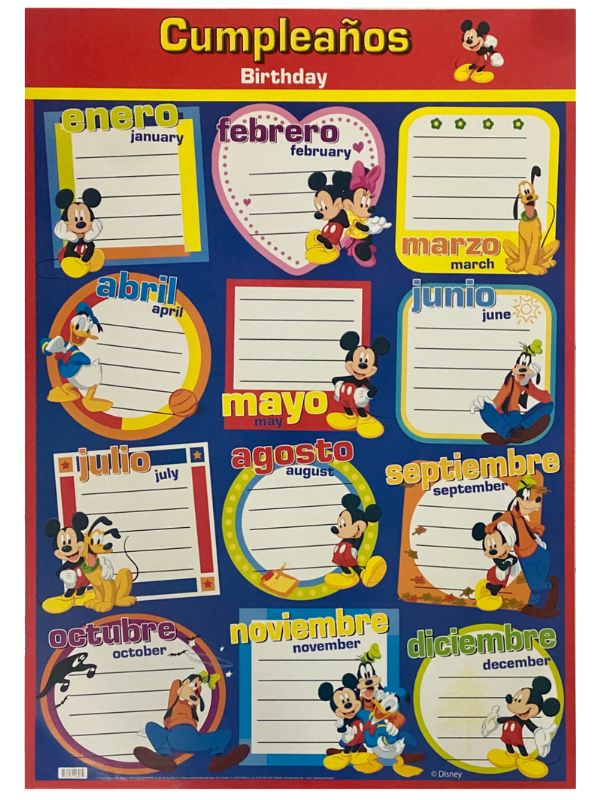 Póster Didáctico Cumpleaños Disney 50×70cm granmark® 1318-3 Pieza 751214223074 02