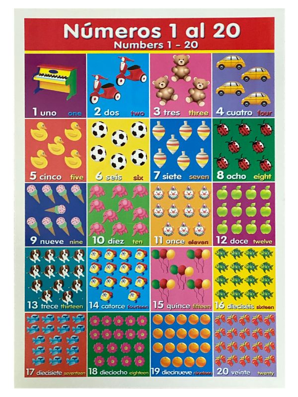 Póster Didáctico Mini Números 1 al 20 25×35cm granmark® 1361-35 Pieza 751214504777 02