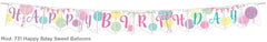 Adorno Toda Ocasión Banderin Happy BDay Sweet Movil c/14 19×14cm 3.5m Colga granmark® 6086/371 [Pieza] 751214799944