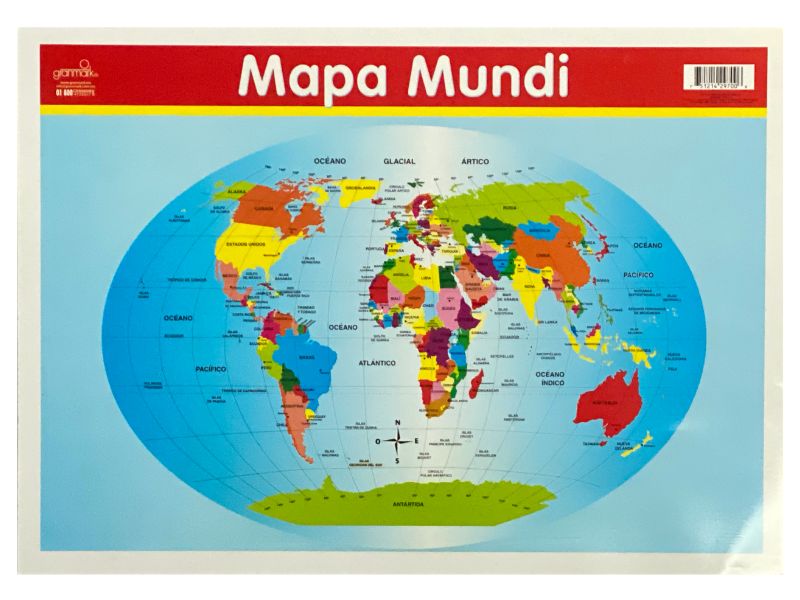 Póster Didáctico Mini Mapa Mundi 35×25cm granmark® 1361-31 Pieza 751214297006 01
