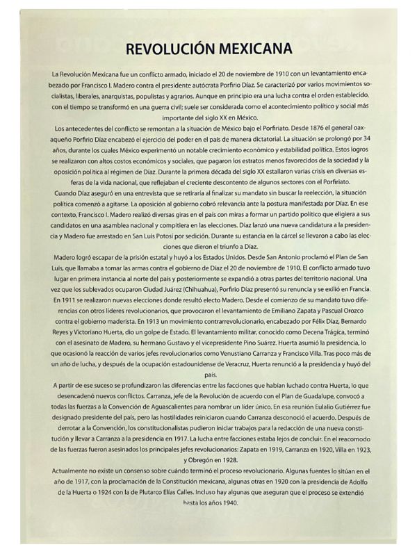 Póster Didáctico Revolución Mexicana 50×70cm granmark® 1345-67 Pieza 751214511409 02