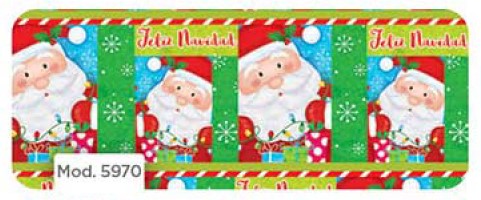 Papel p/Regalo Navidad Santa Cuadros Verde 70×51.3cm granmark® 930-5970 Hoja 751214156792 01