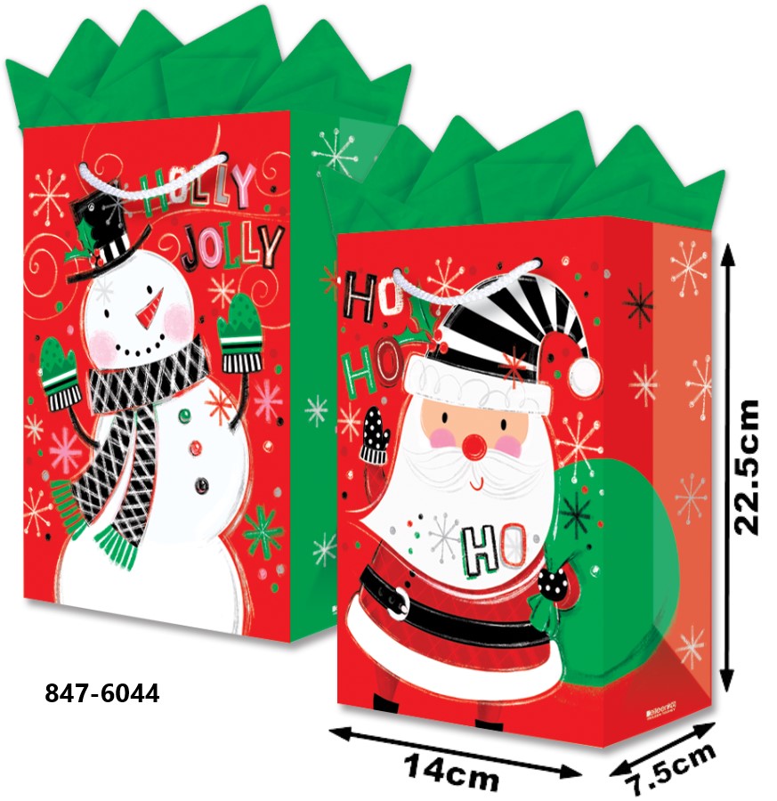 Bolsa p/Regalo Navidad Eileen Santa - Mono Chica 14×22½+7½ granmark® 847-6044/6 Pieza 751214661364 0