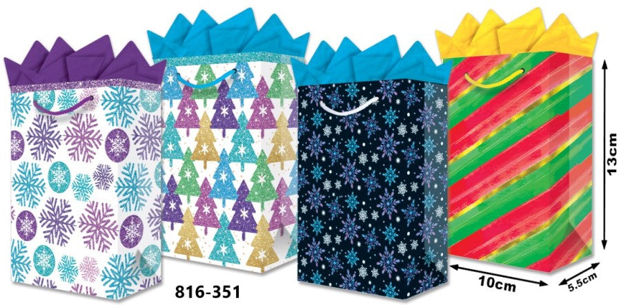 Bolsa p/Regalo Navidad Motivos Navideños Mini 10×13+5cm granmark® 816-351/12 Pieza 751214647245 01
