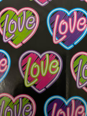 Papel Regalo San Valentin Love neon y negro c/25 50×70cm granmark® 1252 [Paquete]