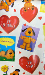 Papel Regalo San Valentin Te extraño con perrito c/25 50×70cm granmark® 1468 [Paquete]