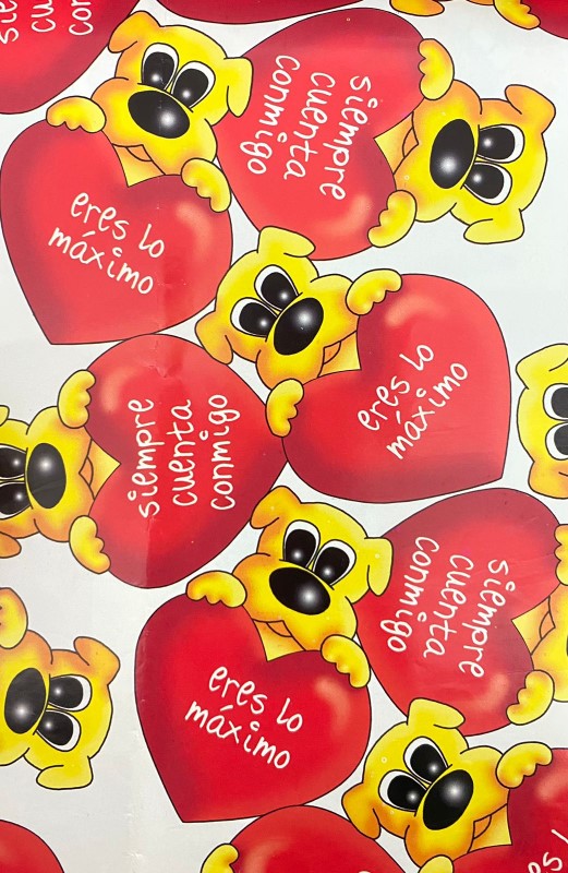 Papel Regalo San Valentin Corazon perrili amarilllo c/25 50×70cm granmark® 887 [Paquete]