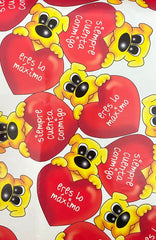 Papel Regalo San Valentin Corazon perrili amarilllo c/25 50×70cm granmark® 887 [Paquete]