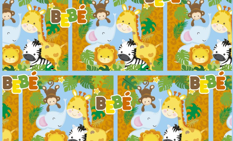 Papel p/Regalo Festejos Bebe Safari 70×51.3cm granmark® 930-6517 Hoja 751214162243 01