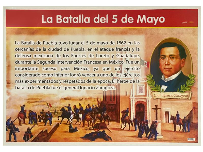 Póster Didáctico Batalla 5 de Mayo 70×50cm granmark® 1345-85 Pieza 751214515988 01