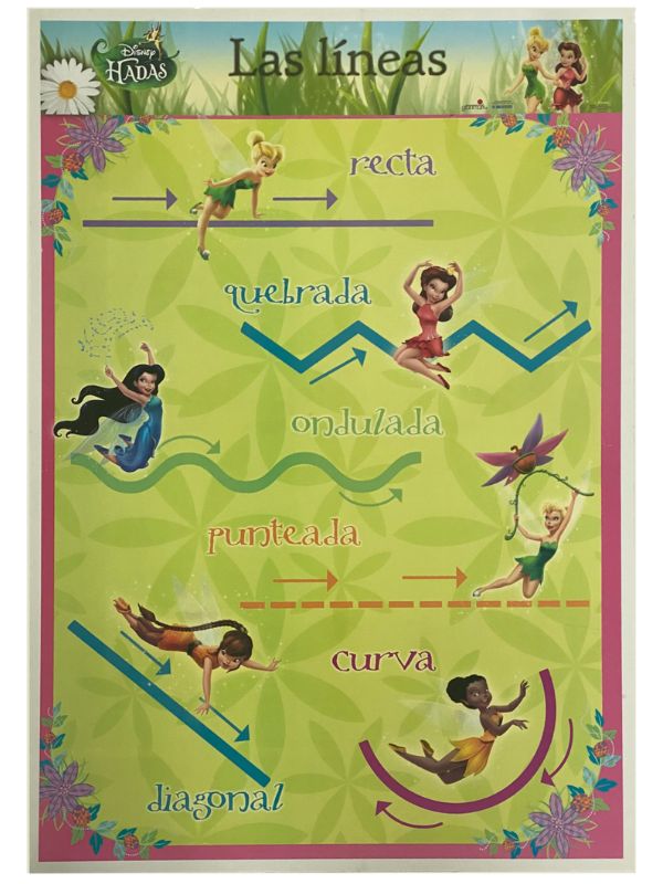 Póster Didáctico Las Lineas Disney Hadas 50×70cm granmark® 1317-16 Pieza 751214526397 01