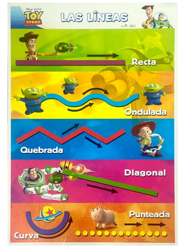 Póster Didáctico Las Lineas Toy Story 50×70cm granmark® 1317-15 Pieza 751214526298 01