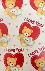 Papel Regalo San Valentin I love you osos c/25 50×70cm granmark® 930 [Paquete]