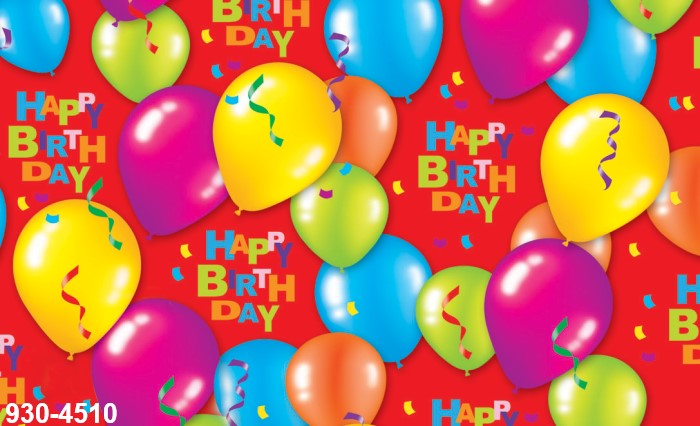 Papel p/Regalo Festejos Globos fondo Rojo 70×51.3cm granmark® 930-4510 Hoja 751214140494 01