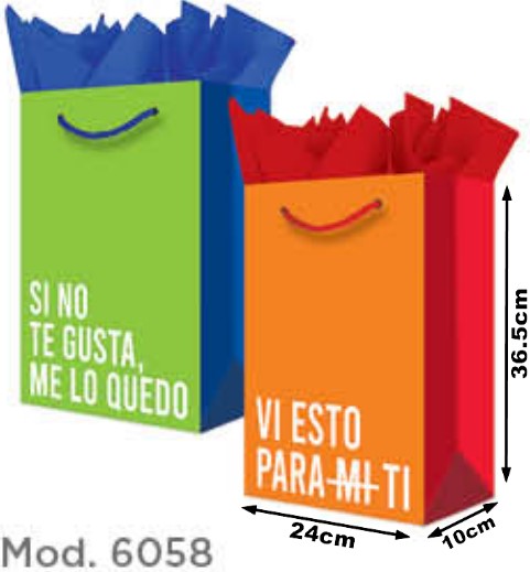 Bolsa p/RegaloTodaOcasión Frases Silly Grand 24×36½+10 granmark® 845-6058/6 Pieza 751214661760 01