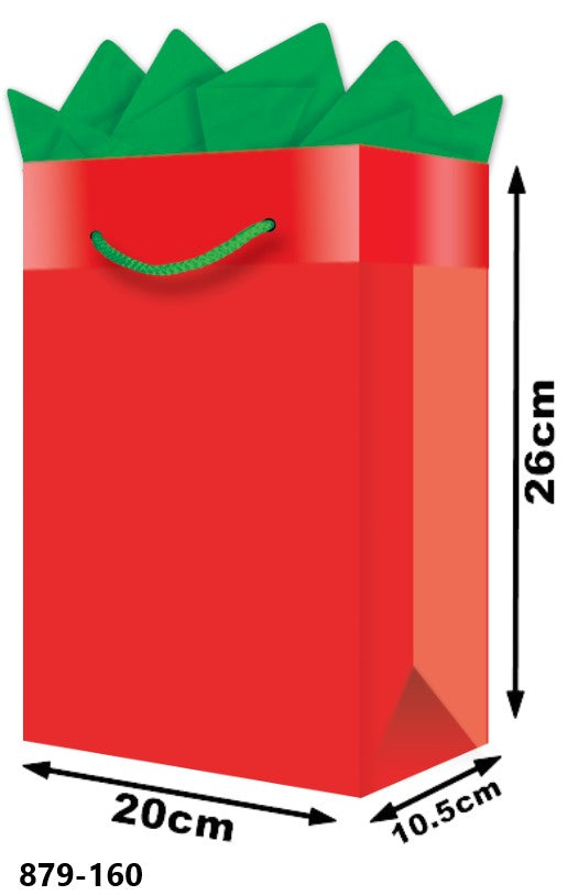 Bolsa p/Regalo Navidad Rojo Foil Media con Aplicación 20×26+10½ granmark® 879-160/6 Pieza 7512144669