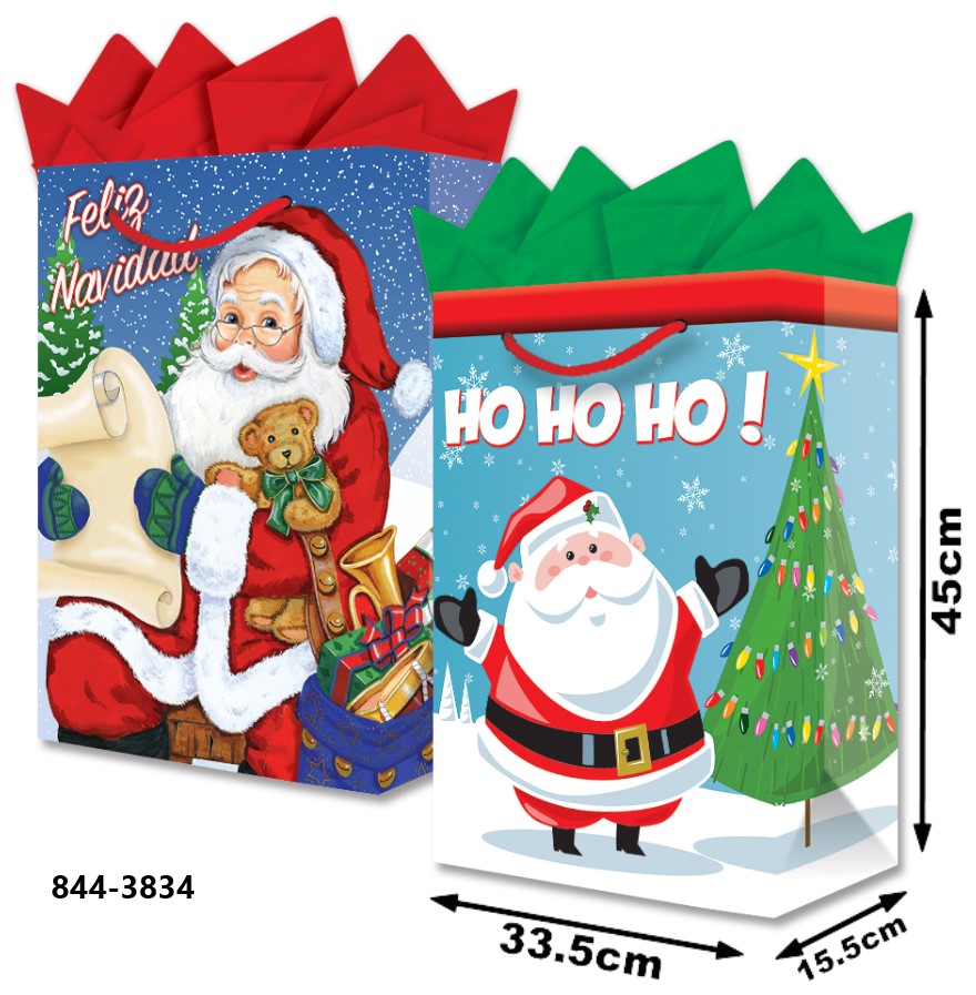 Bolsa p/Regalo Navidad Santa Lista Regalos Jumbo 33½×45+15½ granmark® 844-3834/6 Pieza 751214478818