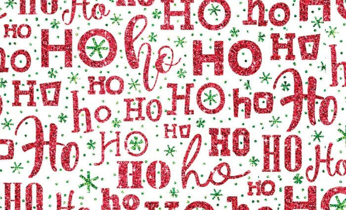 Papel p/Regalo Navidad HO HO patrón Glitter 70×51.3cm granmark® 930-6038 Hoja 751214157478 01