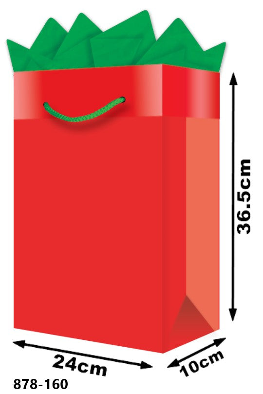 Bolsa p/Regalo Navidad Rojo Foil Grand con Aplicación 24×36½+10 granmark® 878-160/6 Pieza 7512144669