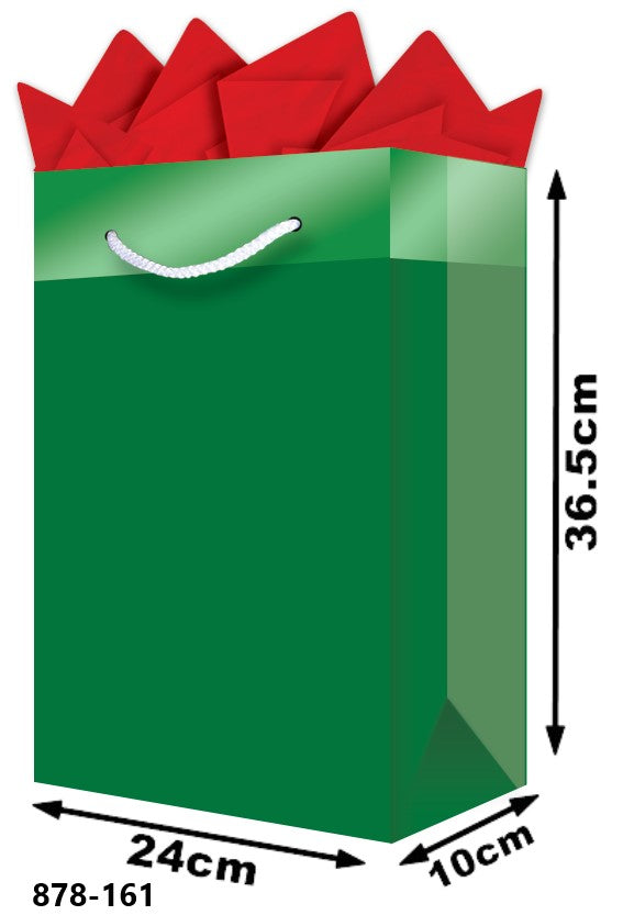 Bolsa p/Regalo Navidad Verde Foil Grand con Aplicación 24×36½+10 granmark® 878-161/6 Pieza 751214466