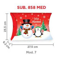 Caja Cartón Almohada Navi SnowMan y Pingüino Rojo Media 23½×27½×6. granmark® 858-7/6 Pieza 751214654