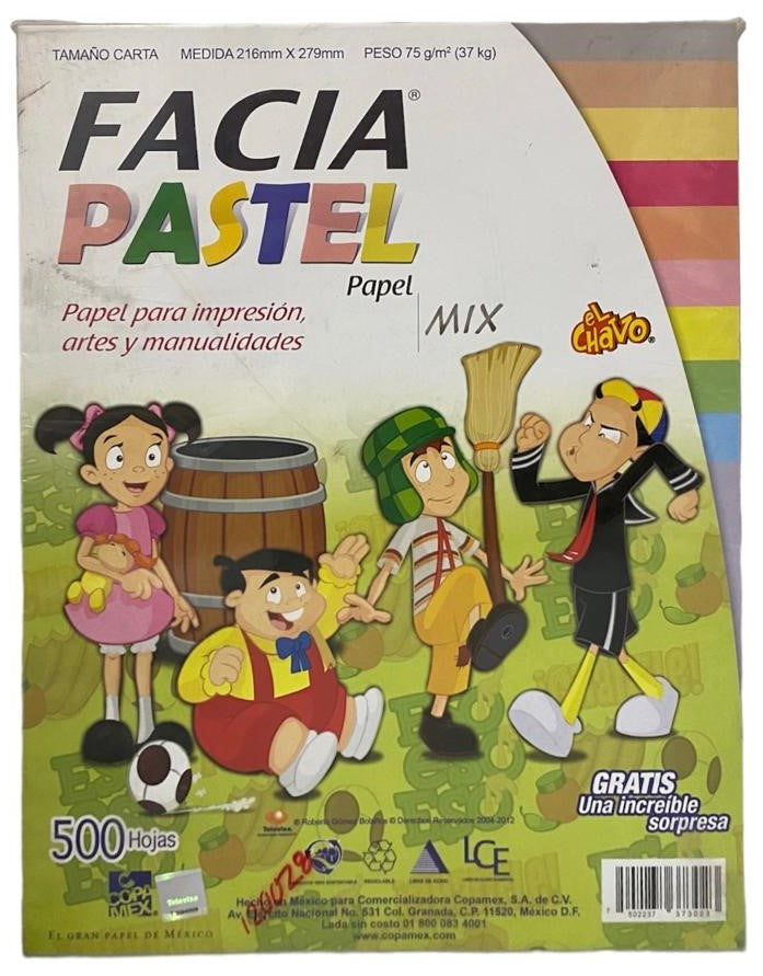 Papel Bond Color Facia Pastel pack 75g Colores (10) p Carta c500 Copamex® Resma 7502237373023 02