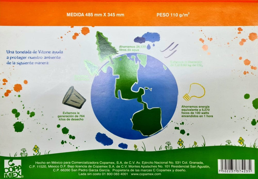 Papel Construpack Block Vitone 50Hjs Colores 48.5×34.5 Copamex® 237374242 [Bloque] 7502237374235 3