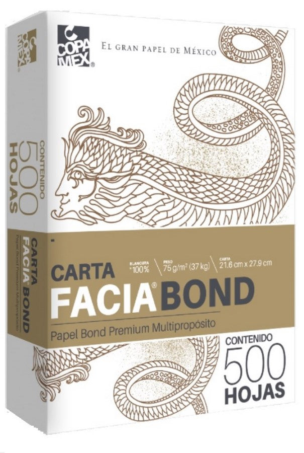 Bond Facia paquete c/500 37kg Blanco 100% Carta 75g Copamex® Resma 7502237370008 01