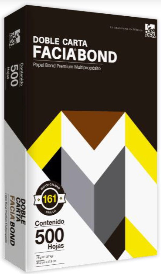 Bond Facia paquete c/500 75g 37kg Blanco 100% DobleCarta Copamex® Resma 7502237370039 01