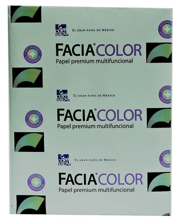 Bond Facia Color paquete c/500 29kg Verde pastel Carta 60g Copamex® Resma 01
