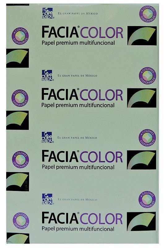 Bond Facia Color paquete c/500 50kg Verde pastel Oficio 75g Copamex® Resma 01