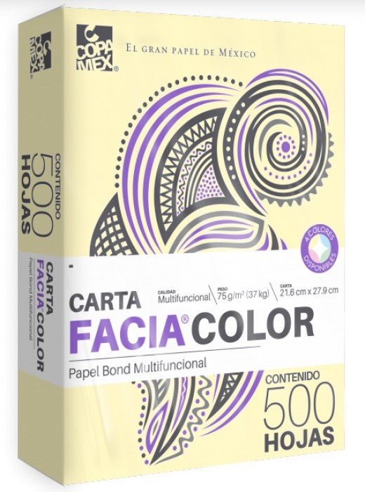 Bond Facia Color paquete c/500 37kg Canario Carta 75g Copamex® Resma 01