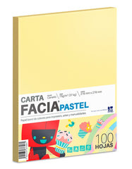Papel Bond Color Facia Pastel pack 75g Canario Carta c100 Copamex® Cien hojas 7502237373061 01