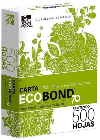 Bond Ecobond-70 paquete c/500 37kg Blanco 95% Carta 70g Copamex® [Resma] 7502237378806