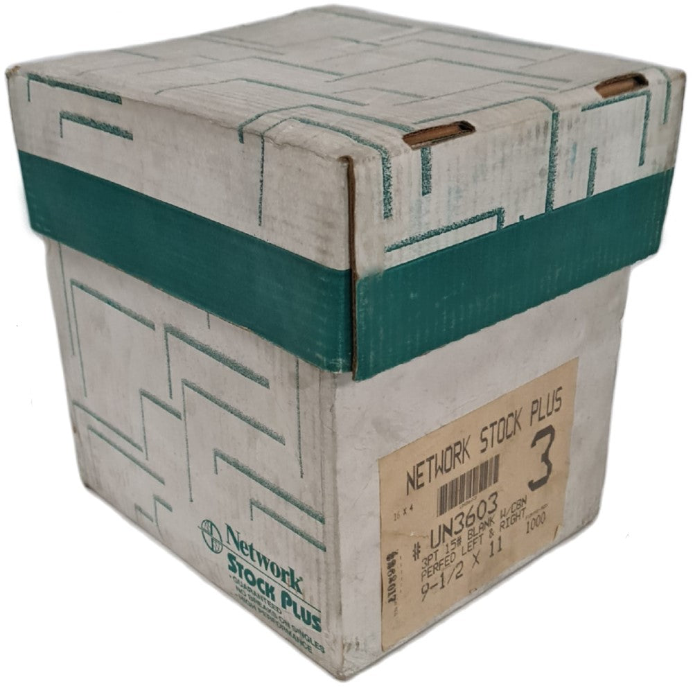 Papel Stock 3 Tanto caja c/1000 Hojas d Blanco 9½×11" Network® Stock Plus Caja 01