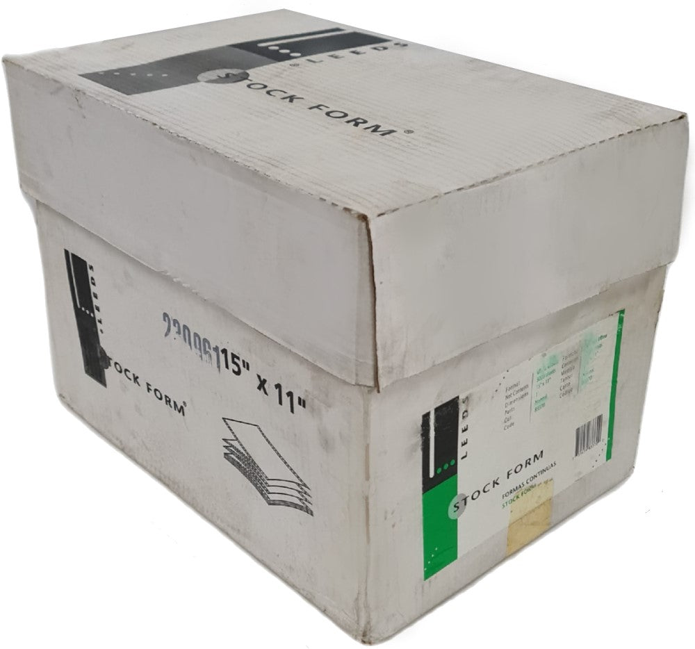 Papel Stock 1 Tanto caja c/3000 Hojas j Blanco 15×11" Stock Form® Leeds Caja 01