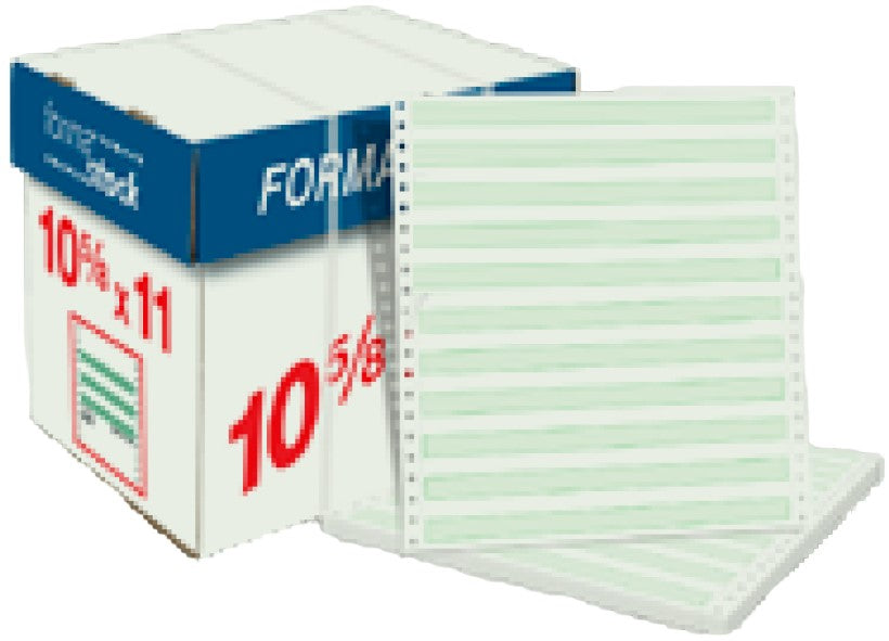 Papel Stock 1 Tanto caja c/3000 Hojas g Pautado-Verde 10 5/8×11" Forma·stock® Caja 01
