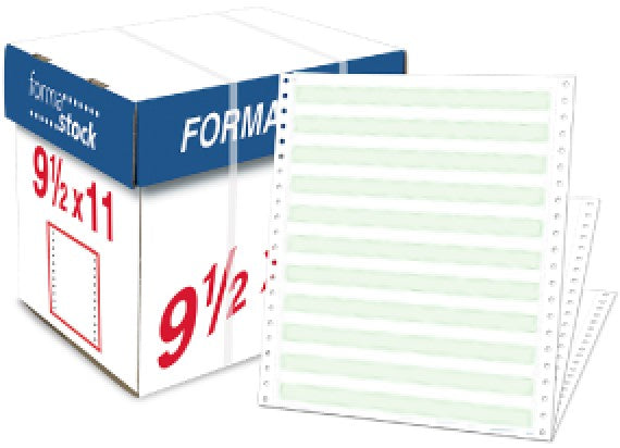 Papel Stock 3 Tanto caja c/1000 Hojas d Pautado-Verde 9½×11" Forma·stock® Caja 01