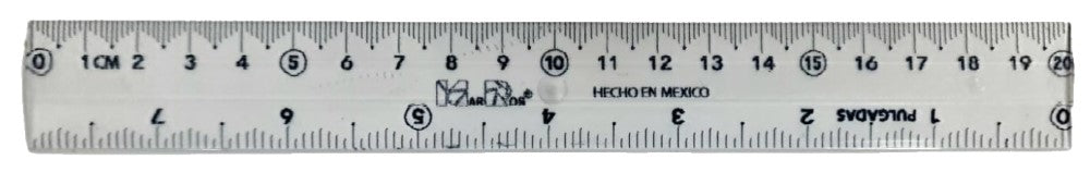 Regla Plástico Cristal 20cm Transparente MarRos® M.R. 240 [Pieza] 7503002648155 Imagen principal del producto