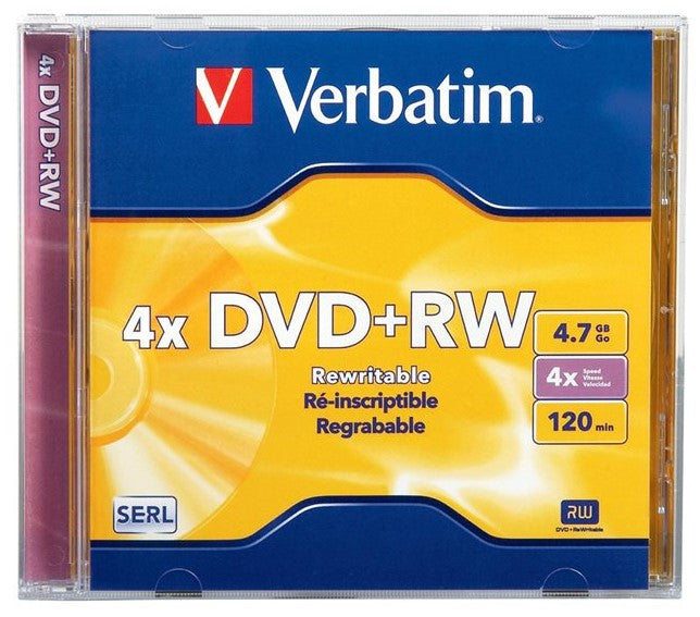 DVD +RW 4.7gb 4× 120min Caja Slim Verbatim® VB94520 [Pieza] 23942945208