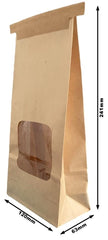 Bolsa Papel c/Cintilla c/Ventana p/500g int.Poly Kraft 120×63×241 Bol y Arte BS2KTn-4-500 [Pieza]