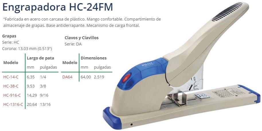 Engrapadora Encuadernar Trabajo Pesado 12" Pilot® Fifa® M-47 [Pieza] 7679820101988 2