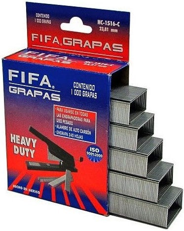 Grapa Industrial corona 13.03mm p200 hojas pata 23.81mm c/1000 Fifa® HC-1516-C #78 Caja 767982000786